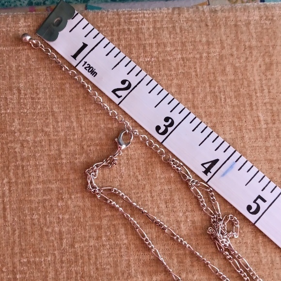 Double Strand Silver Tone Crystal Drop Necklace - Picture 6 of 6